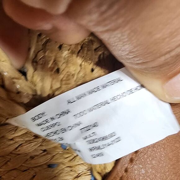 Time and Tru Womens Circle Straw Tote Bag Multi Floral Embroidery Beach Sea - Picture 5 of 9